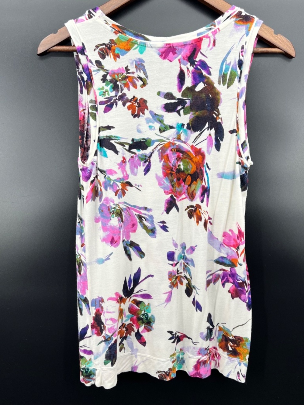 Simply Vera Vera Wang Women's Floral Print Sleeveless Tank Top Size Med Rayon - Picture 2 of 6
